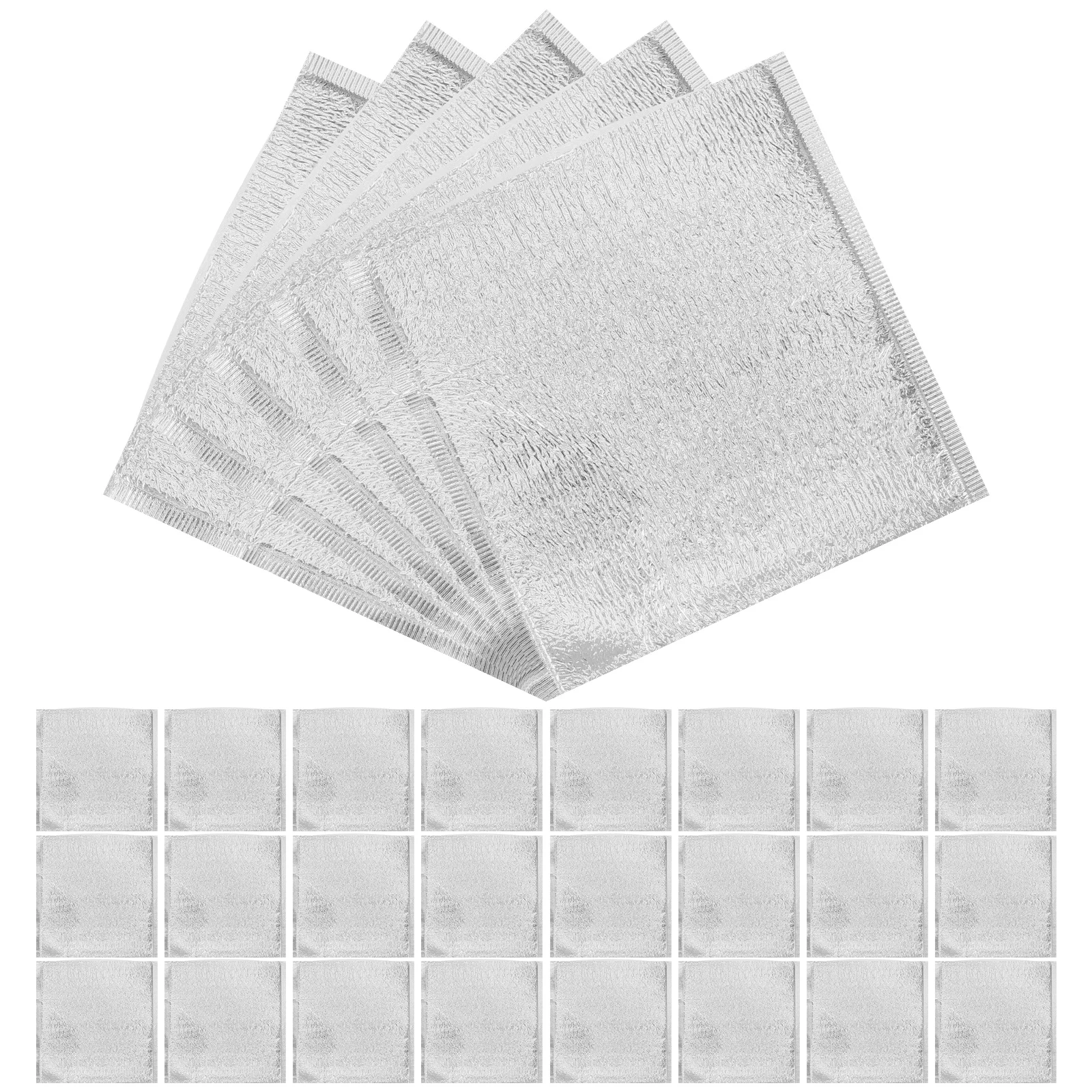 

50pcs Aluminum Foil Insulation Bag 2mm 20x20cm Thermal Storage Food Container Insulated Pouch Travel Bags Multi Function Take