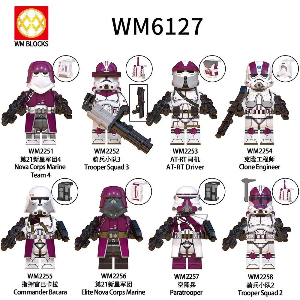 WM6127 WM6128 hot sell space wars clone trooper Droids AT-RT star anime figures WM DIY anime toys building block sets brick