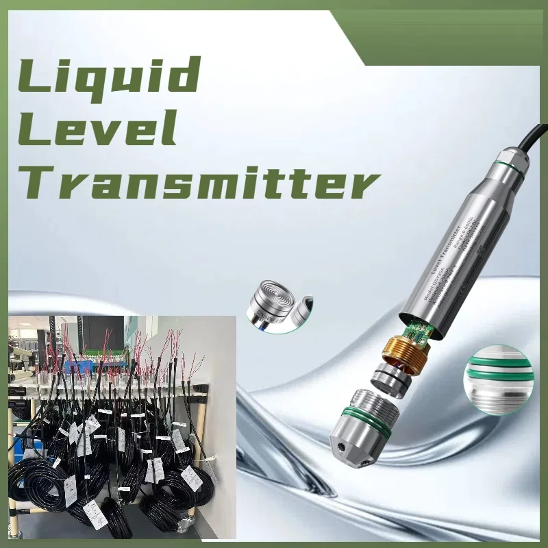 Water Level Transmitter 4-20MA/0-10V/RS485 Submersible Level Transmitter 1m/2m/5m/10m DC24V Liquid Level Sensor