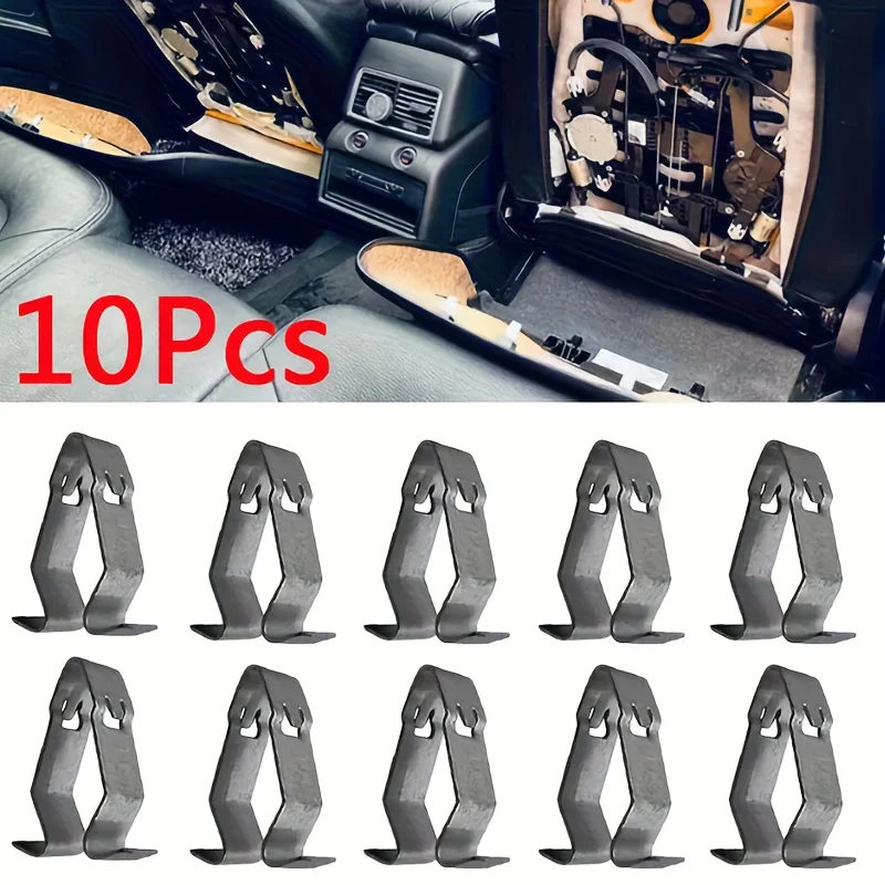

10pc Car Seat Clips Heavy Duty V Shaped Metal Fasteners For AUDI A3 A4 A5 A6 A8 Q3 Q5 Q7 TT Interior Accessories 8Z0867276