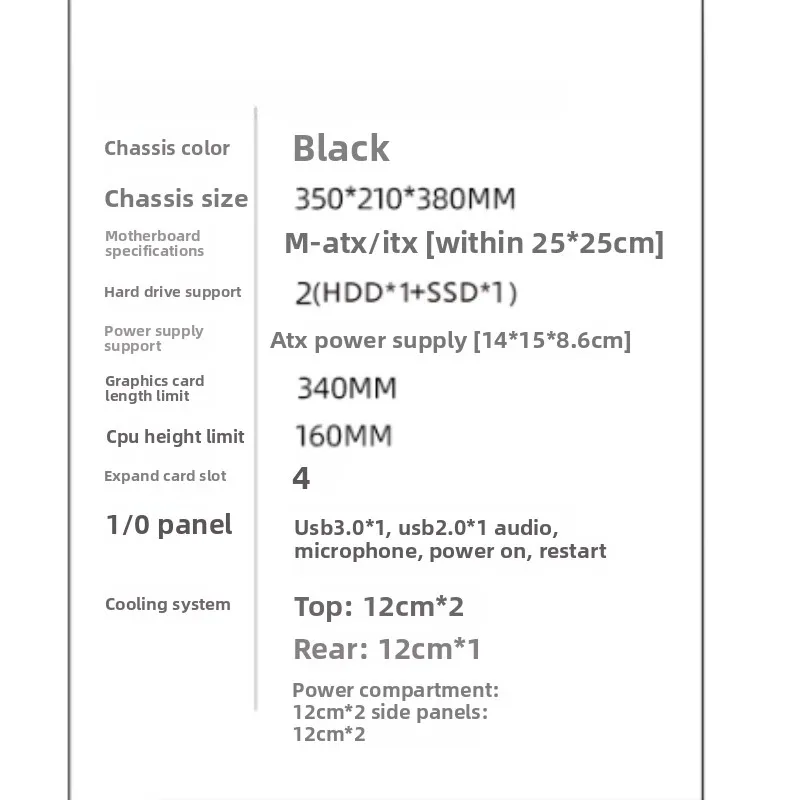 حافظة كمبيوتر T2 Sea View Room كمبيوتر مكتبي كامل الجانب شفاف DIY Shell Itx، حافظة كمبيوتر فقط
