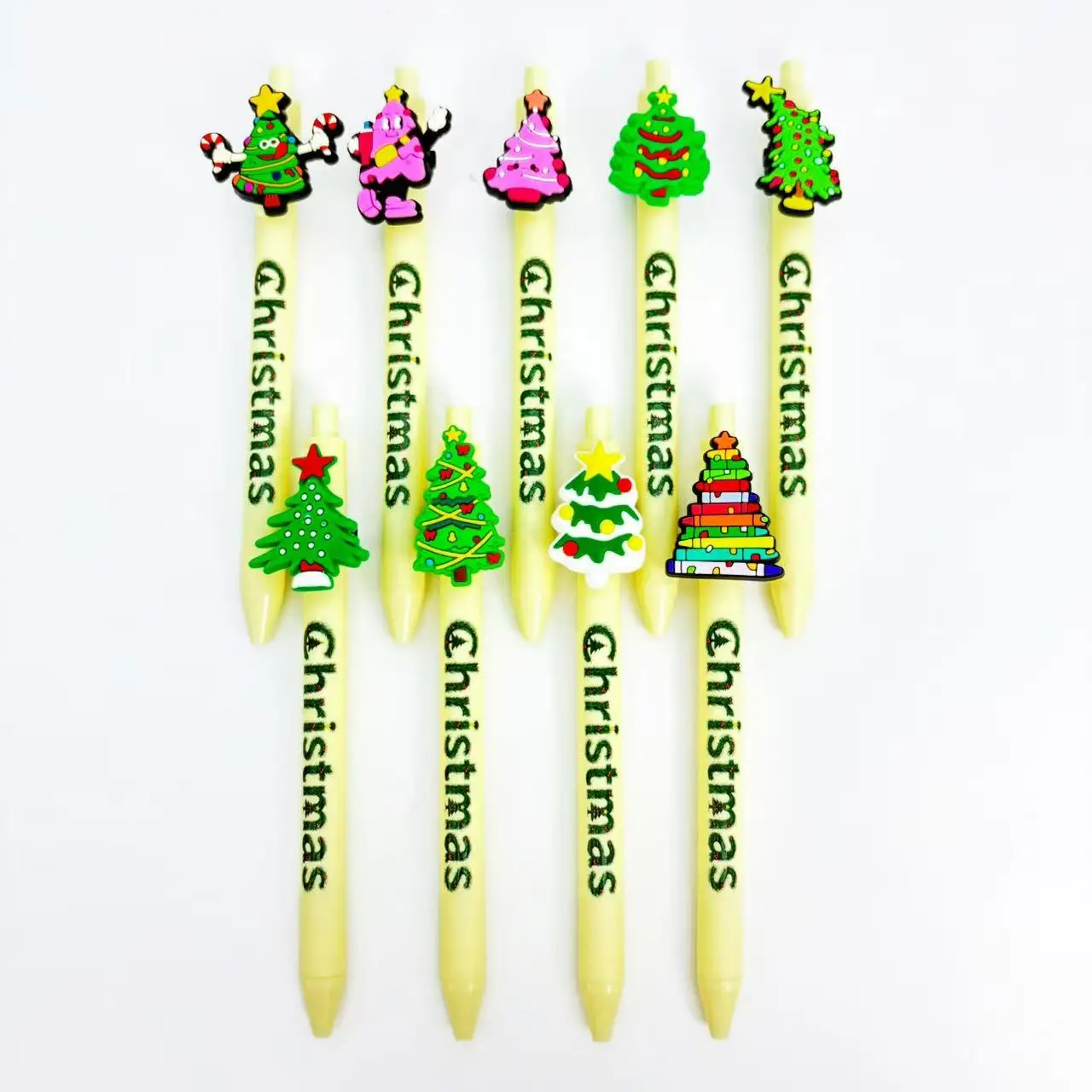 

9 шт./18 шт. шариковые ручки с рождественской тематикой и нашивкой, выдвижные шариковые ручки с рождественской елкой, студенческие ручки для письма