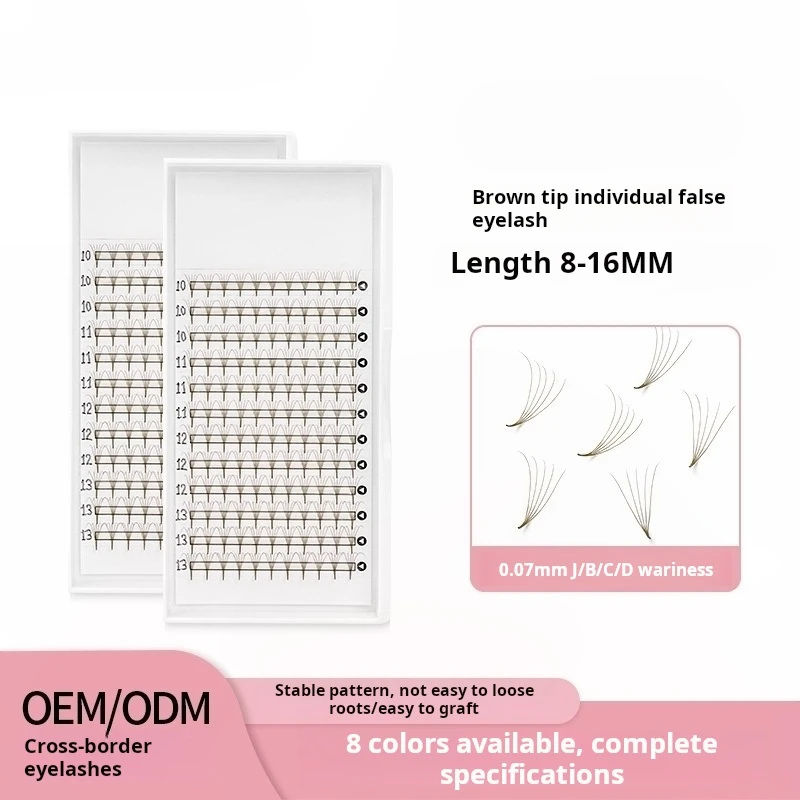 

Handmade 5D brown 0.07 Korean Cashmere Soft Eyelash Extensions Premade Volume Easy Fans with CC Curl Easy to Apply