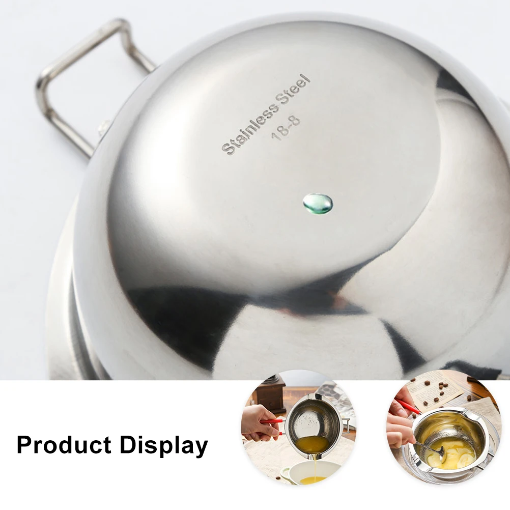 

2pcs Chocolate Melting Pot Stainless Steel Butter Melt Sauce Container Rust Resistant Keep Warm Guiding for Cheese