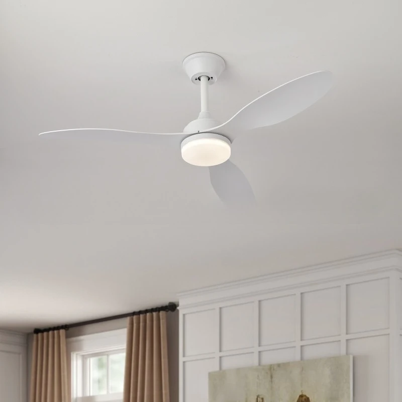 

3-Blade ABS Ceiling Fan with LED Light, Modern Retractable Design for Indoor Home Use – Ideal for Parlor Bedroom Dining Room