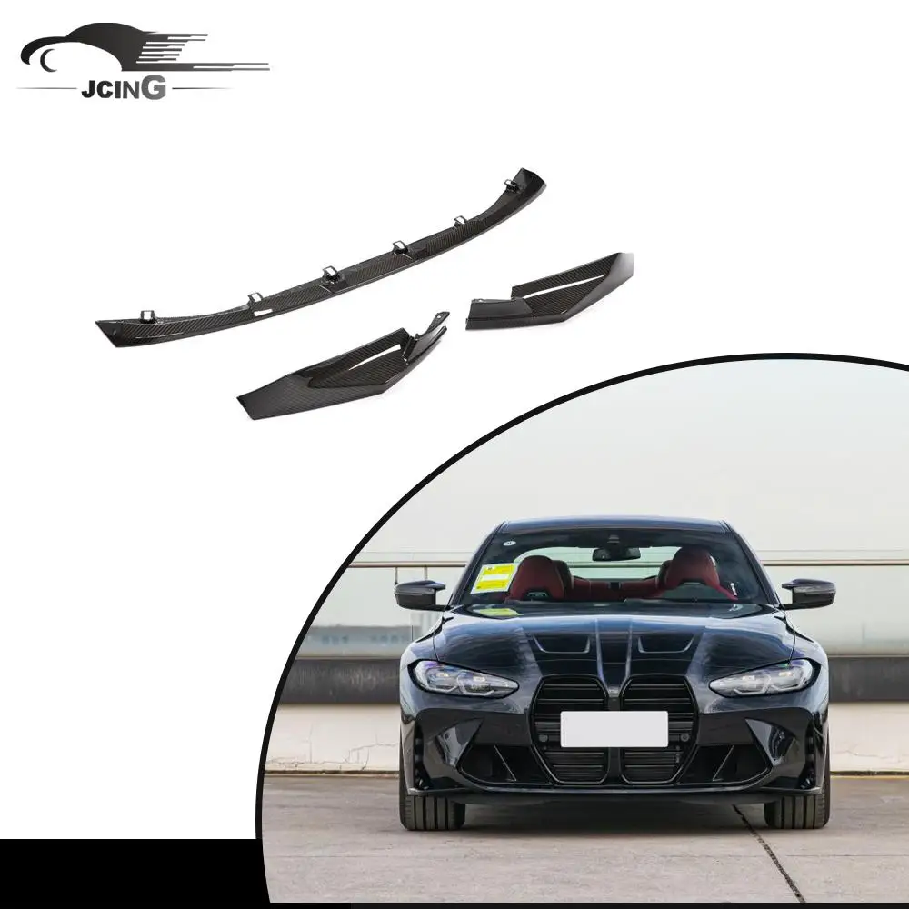 

3 PCS Dry Carbon Fiber Car Front Bumper Lip For BMW G80 M3 G82 M4 2021-2022