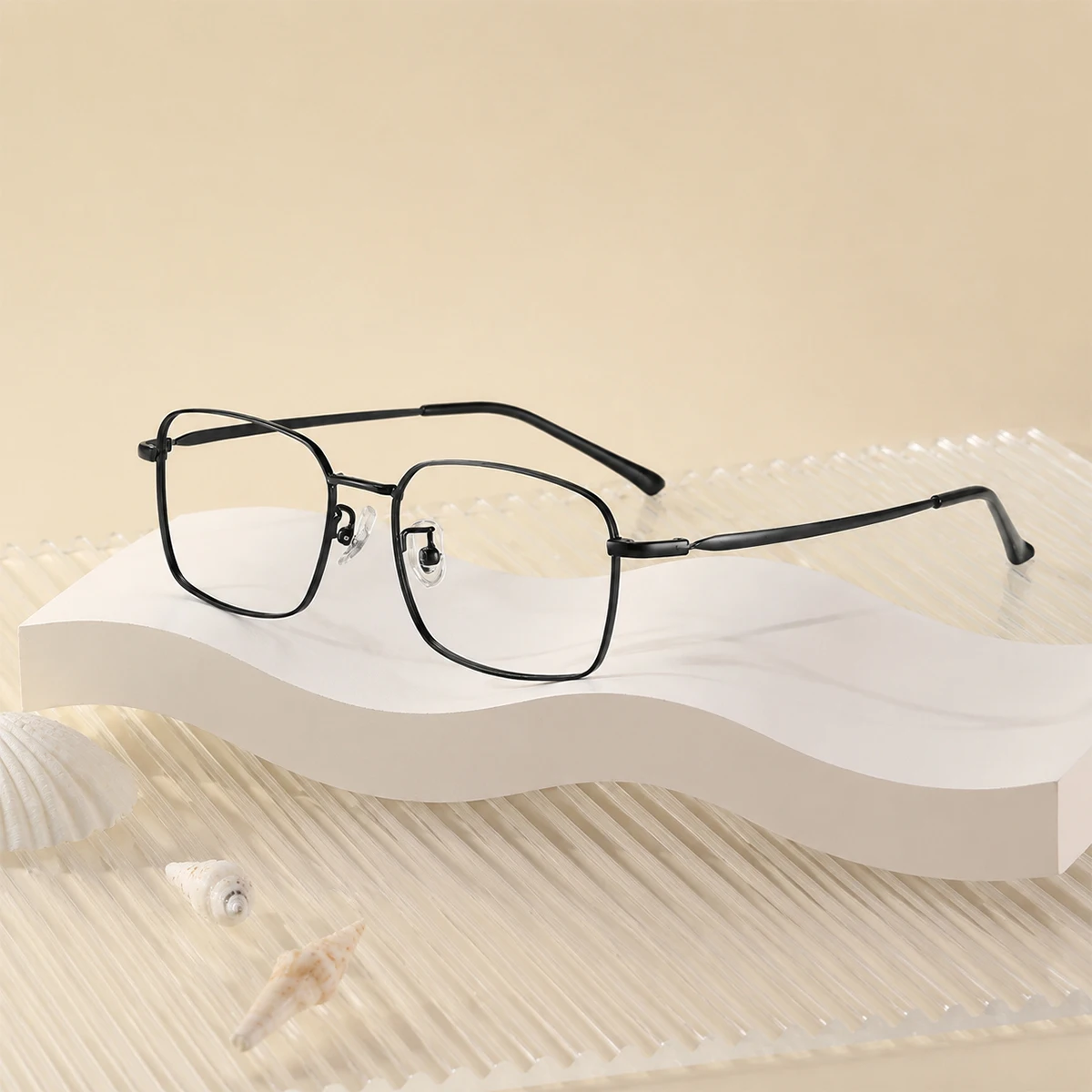 Men'S Fashion Non Prescription Glasses - نظارة معدنية مربعة الشكل مضادة للضوء