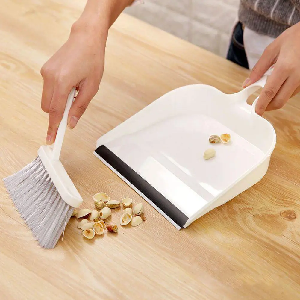 

1Set Mini Broom Dustpan Set Desktop Dust Brush Household Cleaning Tool Compact Portable for Tabletop Office Floor Use