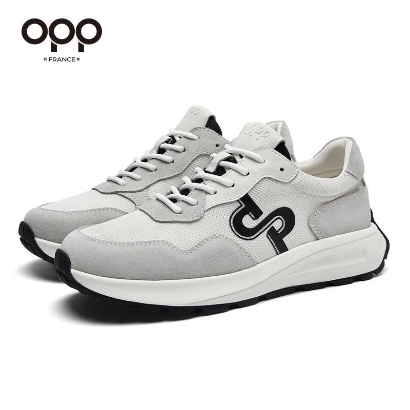OPP Men's New Cow Leather Shoes Flats With Running Blance Genuine Leather Lace-up Sports 550 Shoes Footwear Sneakers view 2
