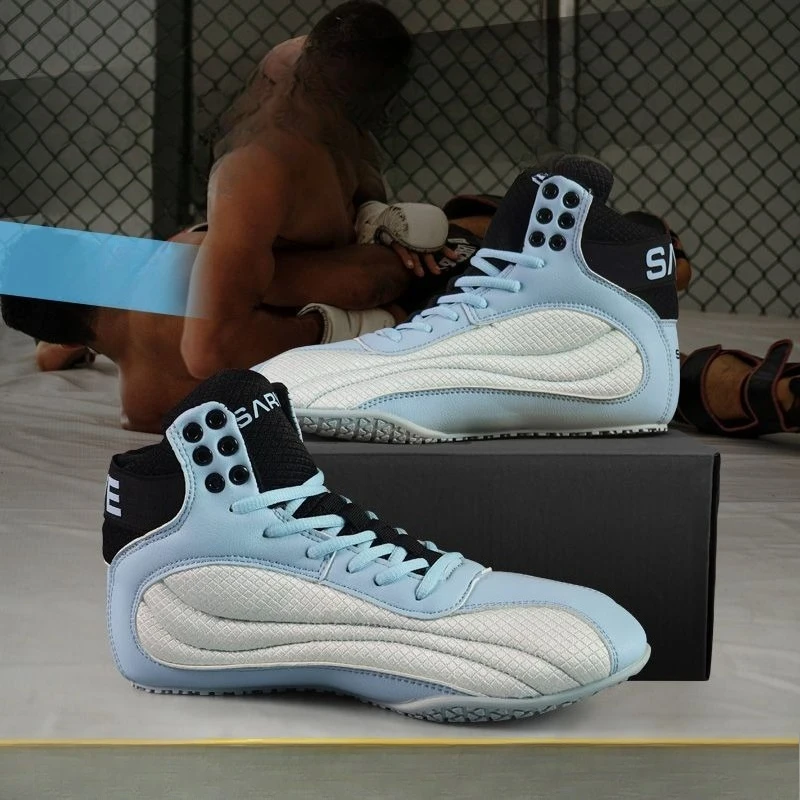 2026 Trend Men Wrestling Boots Mid-Top Boxing Shoe For Man Lace Up Men Boxing Sport Shoes Professional Men Fighting Shoe