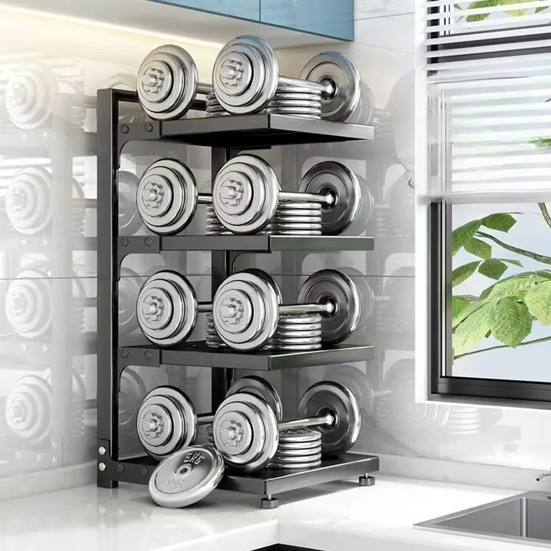 Multi-layer Pot Rack Kitchen Under Sink Storage Rack Storage Shelf Layered Corner Closet Organizer Household Adjustable Cabinets