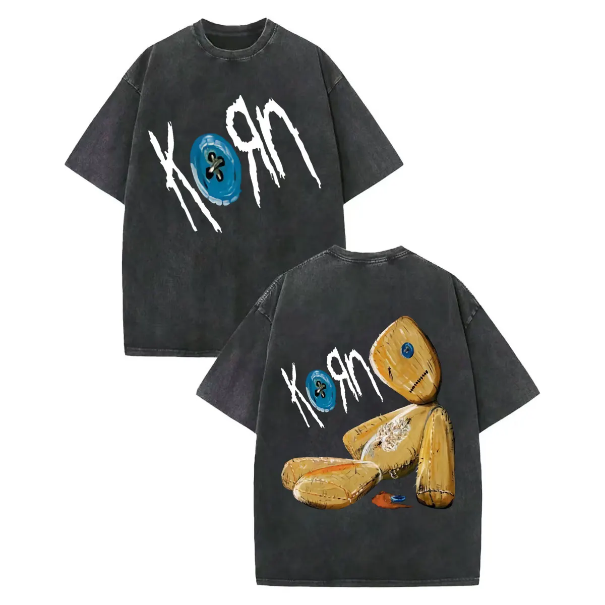 

Vintage Washed Rock Band Korn Issues Graphic T Shirts Men Women Clothing Gothic Fashion T-shirt Summer Casual Cotton T-shirts