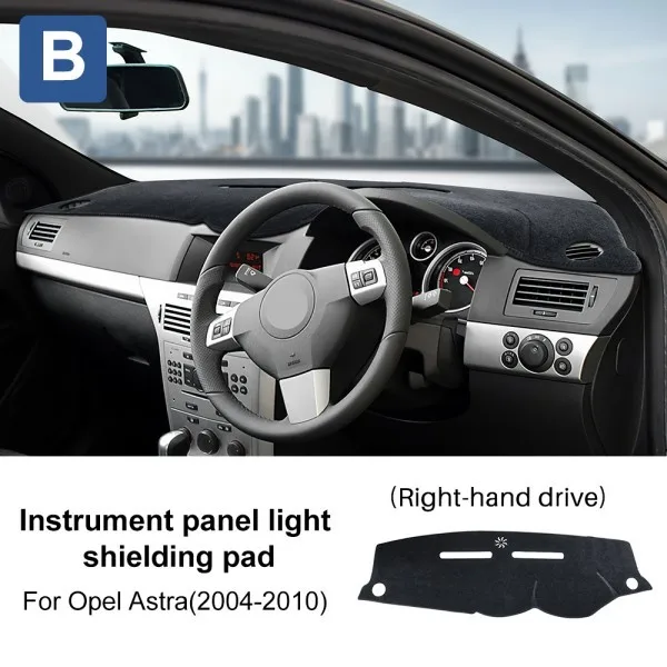Capa de flanela para painel de carro, para Opel Astra 2004-2010, tapete para painel, carpete, anti-UV, acessórios para interior de automóveis