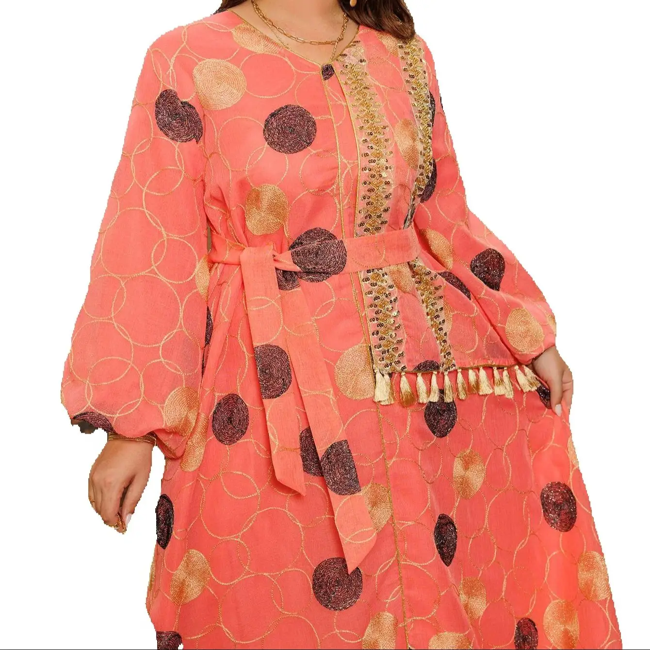 

2025 New Fashion Sequin Abayas for Women Tassel Evening Party Muslim Dress Dubai Turkey Kaftan Eid Djellaba Jalabiya Caftan Gown