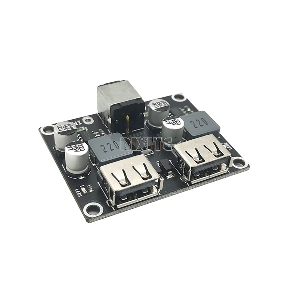 USB QC3.0 QC2.0 USB DC-DC Buck Converter Charging Step Down Module 6-32V 9V 12V 24V To Fast Quick Charger Circuit Board 5V 2Way view 3