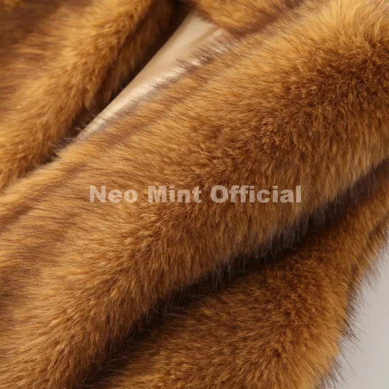 Neo Mint Iconic Blogger Fashion Girls Gradient Faux Fur Crop Top Short Jackets Women 2026 Winter New Fluffy Fox Fur Cropped Coat