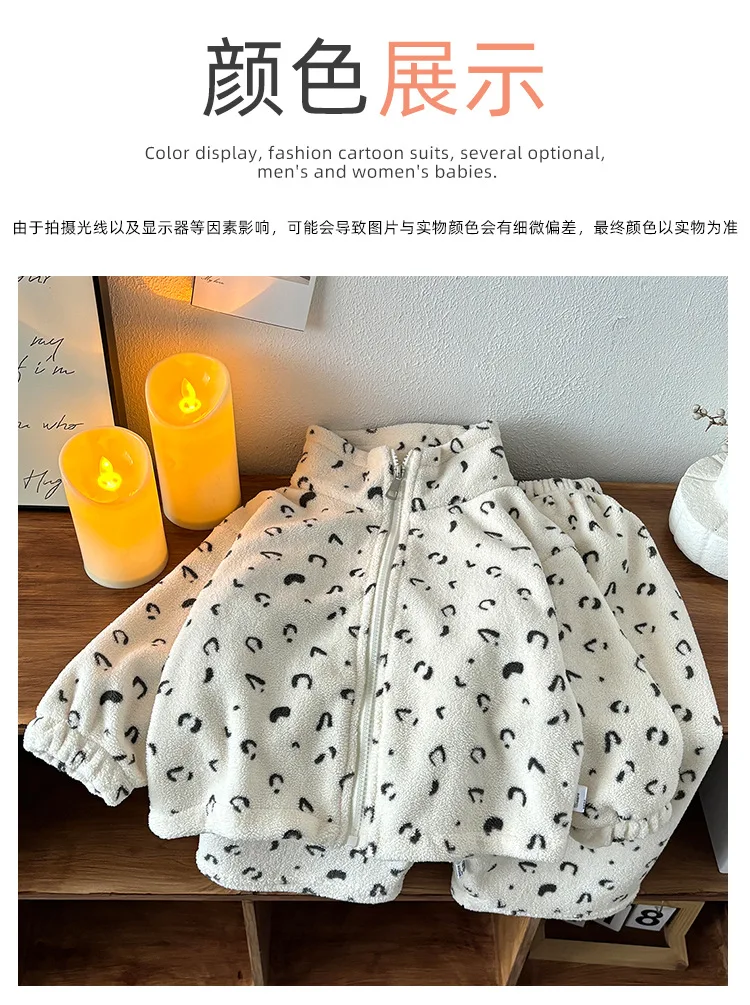 2026 Herbst Winter Kinder Flanell-Pyjama-Sets Baby Junge Mädchen Cartoon Purppy Dicker Warmer Reißverschlussmantel+Hose 2-teilige Kinder-Loungewear – Detail 7