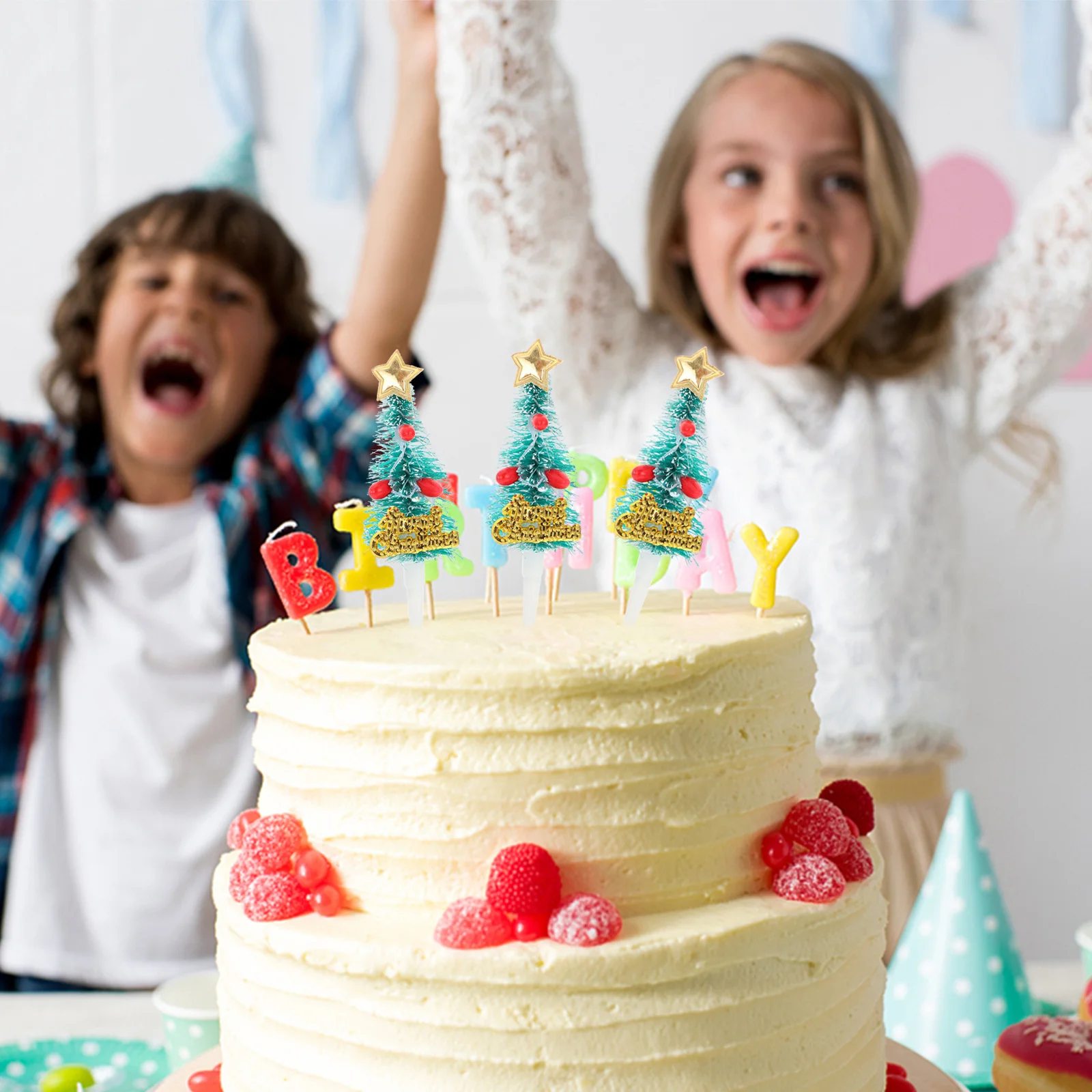 

30Pcs Cake Decoration Set with Snowy Tree Pattern Ideal for Cupcakes Ice Cream Fruit Favors Festive Event Supplies