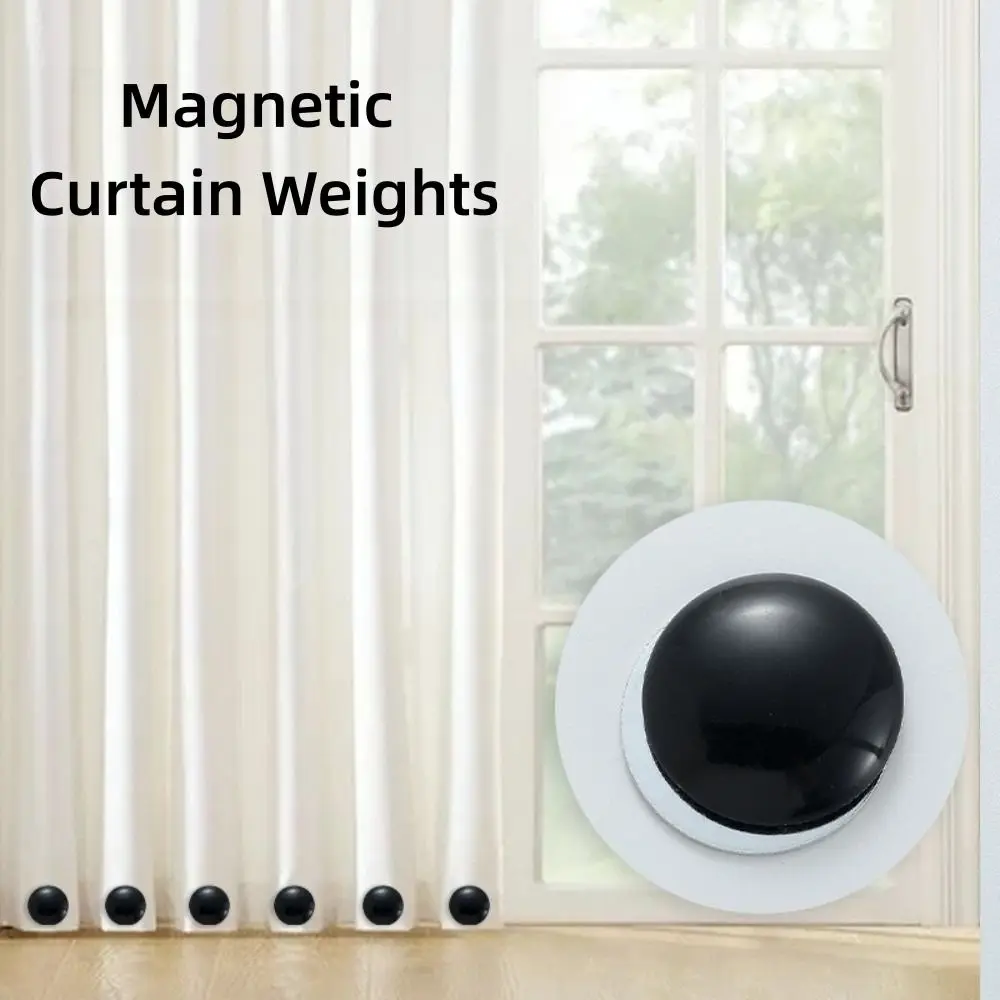 10pcs New Magnetic Curtain Weights Windproof Metal Table Cloth Weights Rustproof Coating Round Curtain Fixing Clips Home Use