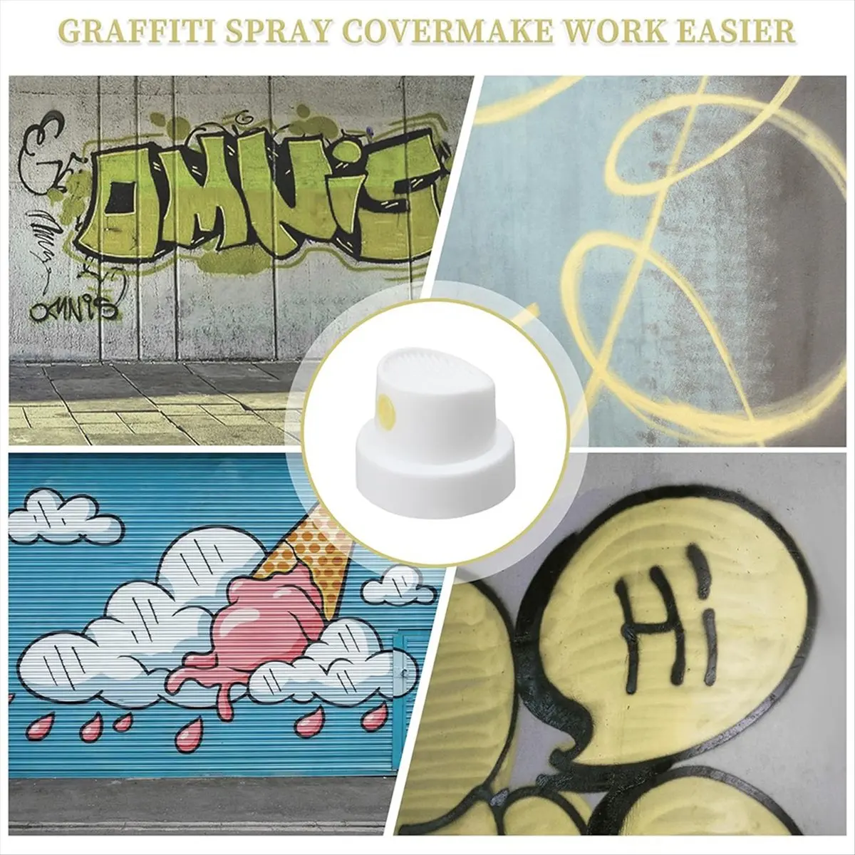 A008 -Paint Caps for Cans- Can Nozzle- Paint-Graffiti Nozzle Tips- Paint Nozzles Yellow