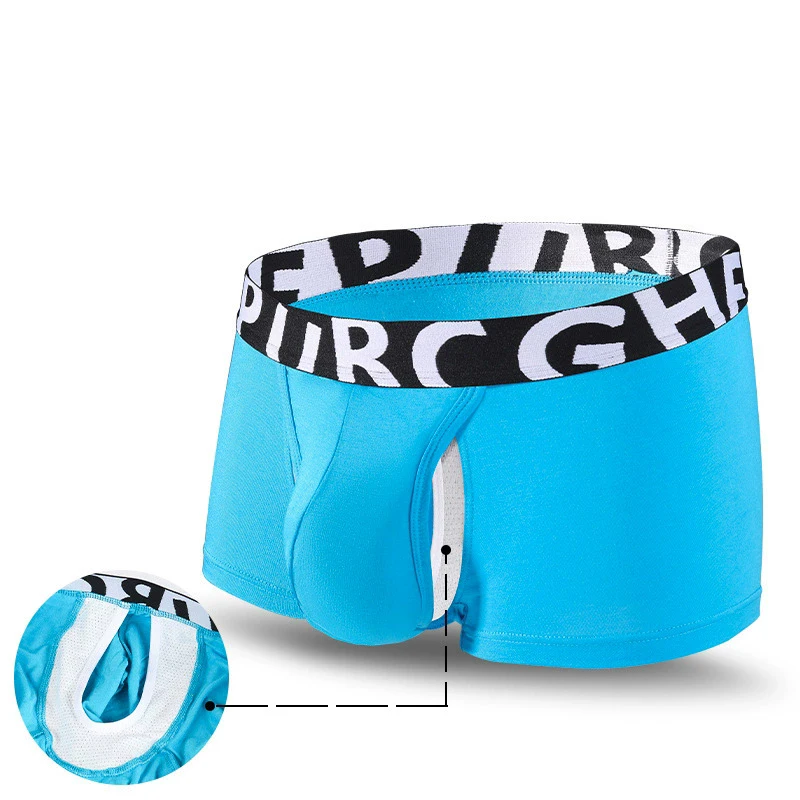 Viscose Underwear High Quality Men Boxer Shorts Ropa Interior Hombre Breathable Panties Separation Scrotum Pouch Sexy Underpants