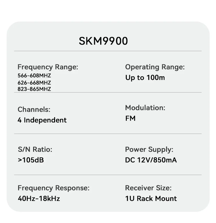 Paulkitson SKM 9900 Digitales Drahtloses Mikrofonsystem Professionelles True-Diversity 1-zu-4 Handmikrofon für Bühnenauftritte und KTV – Detail 15