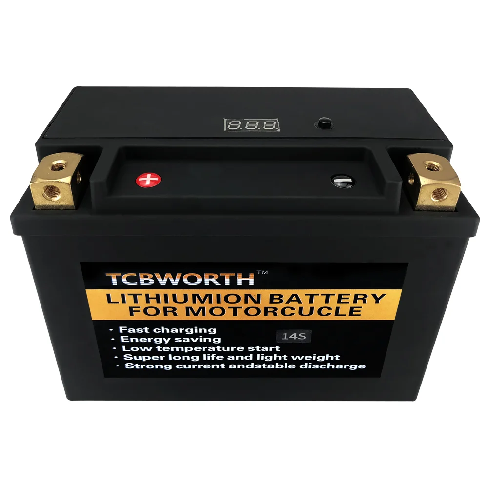 12.8V 12Ah LiFePO4 Motorcycle Replaces Battery Maintenance Free CCA 620A Lithium with BMS For ATVs UTVs YTX20L-BS