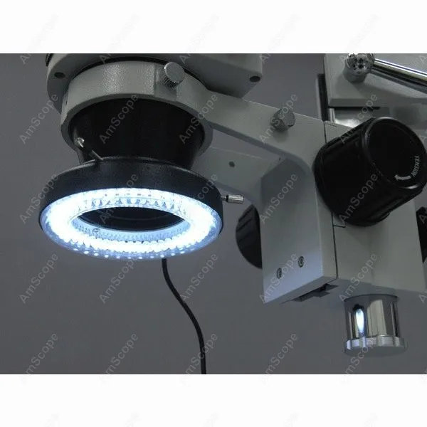 AmScope SM 4 Series Zoom Trinocular Stereo Microscope 3.5X 90X Magnification 144 LED Multi Zone Light Double Arm Boom Stand
