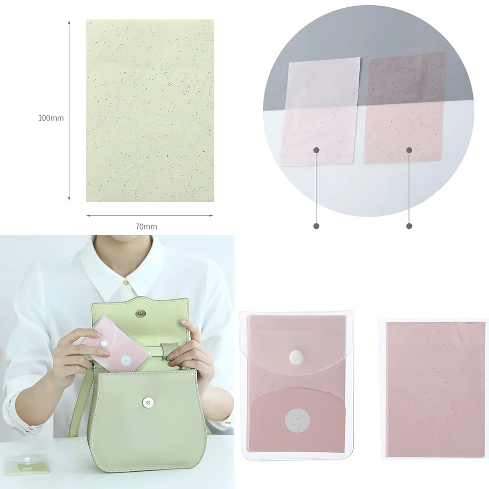 

80pcs Facial Oil Absorbing Sheets For Oily Skin Blotting Papers Makeup Safe Portable Purse Pocket Friendly Gym