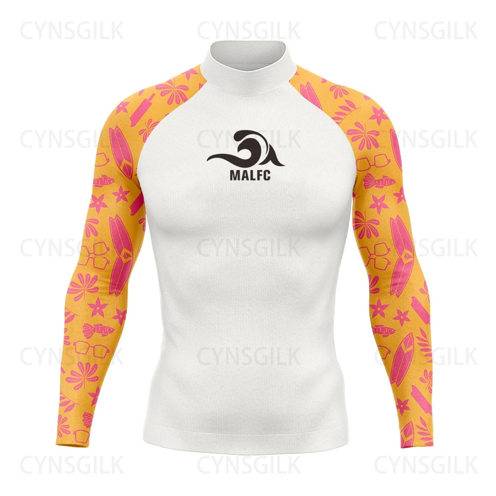 MALFC Rash guard for men Surfing Clothes Swimsuit Rashguard Surf Wear UPF 50 Water Sport Long Sleeve T-shirt Swimwear snorkeling