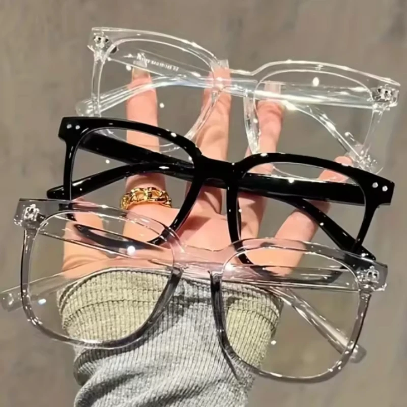 1/2/3 Pairs of Universal Fashion Glasses, Square-Framed Glasses, Fashionable Campus Style, Clear Black Frame, Back to School