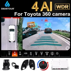 Car AI 360 Degree System 3D Surround View Driving Recorder High-Definition 4K AHD 1080p Car Camera For Toyota Prado Land Cruiser
