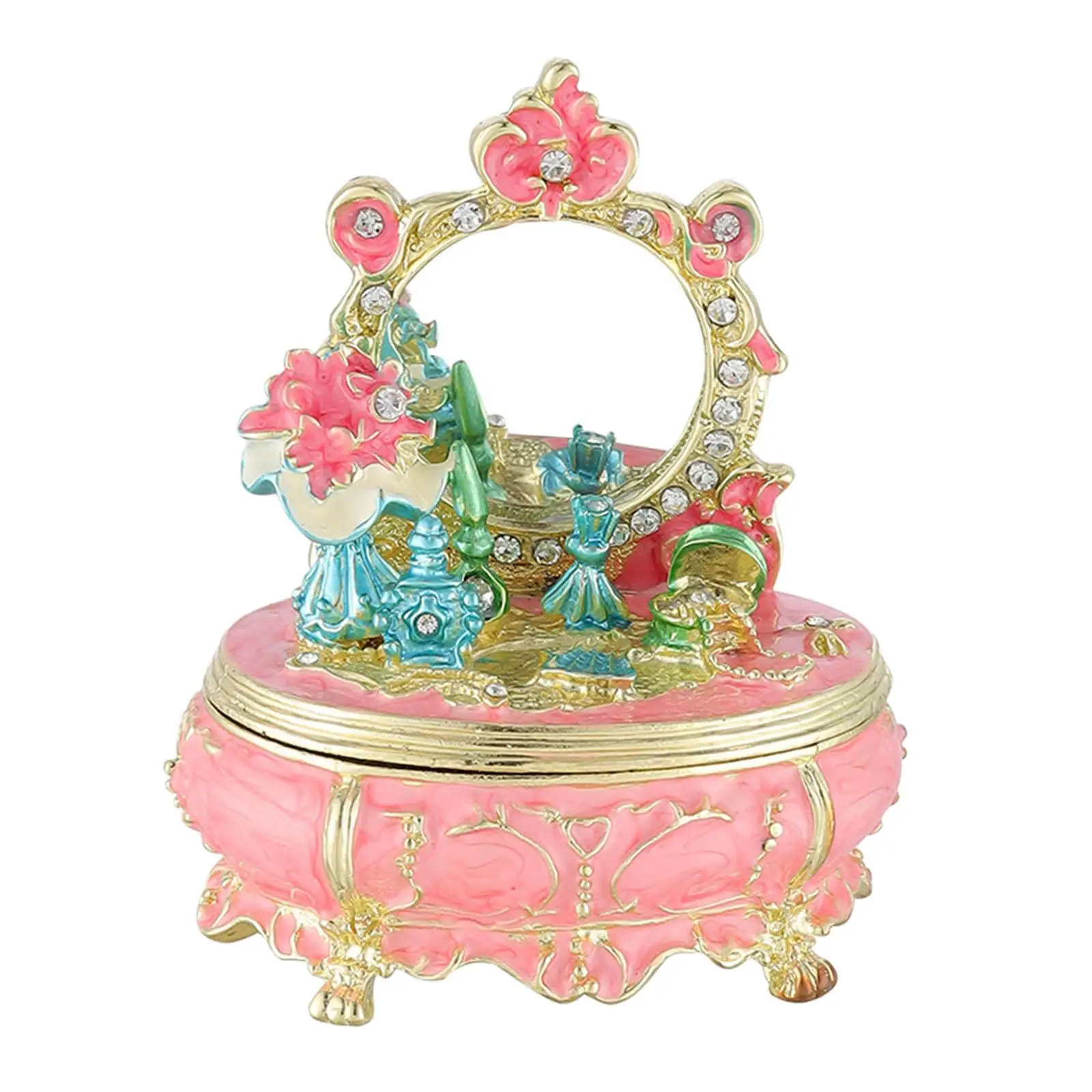 المينا مجوهرات حلية صندوق اليدوية قلادة خواتم مجوهرات حقيبة للتخزين المنظم حامل سطح المكتب هدية فريدة زخرفة أنيقة