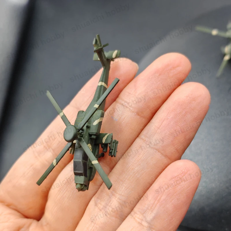 2 шт. цветные AH-64 вертолетные оружие модель 1/400 1/350 масштаб миниатюрные армейские основные вооруженные вертолеты для DIY украшения хобби