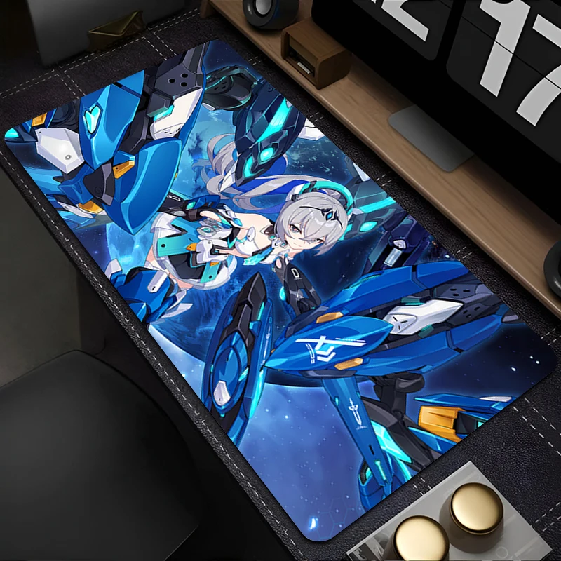 Tapis de souris pour ordinateur portable, Anime, accessoires de bureau, clavier en caoutchouc h-honkai Impact, 3 tasses, doux, grand tapis de bureau