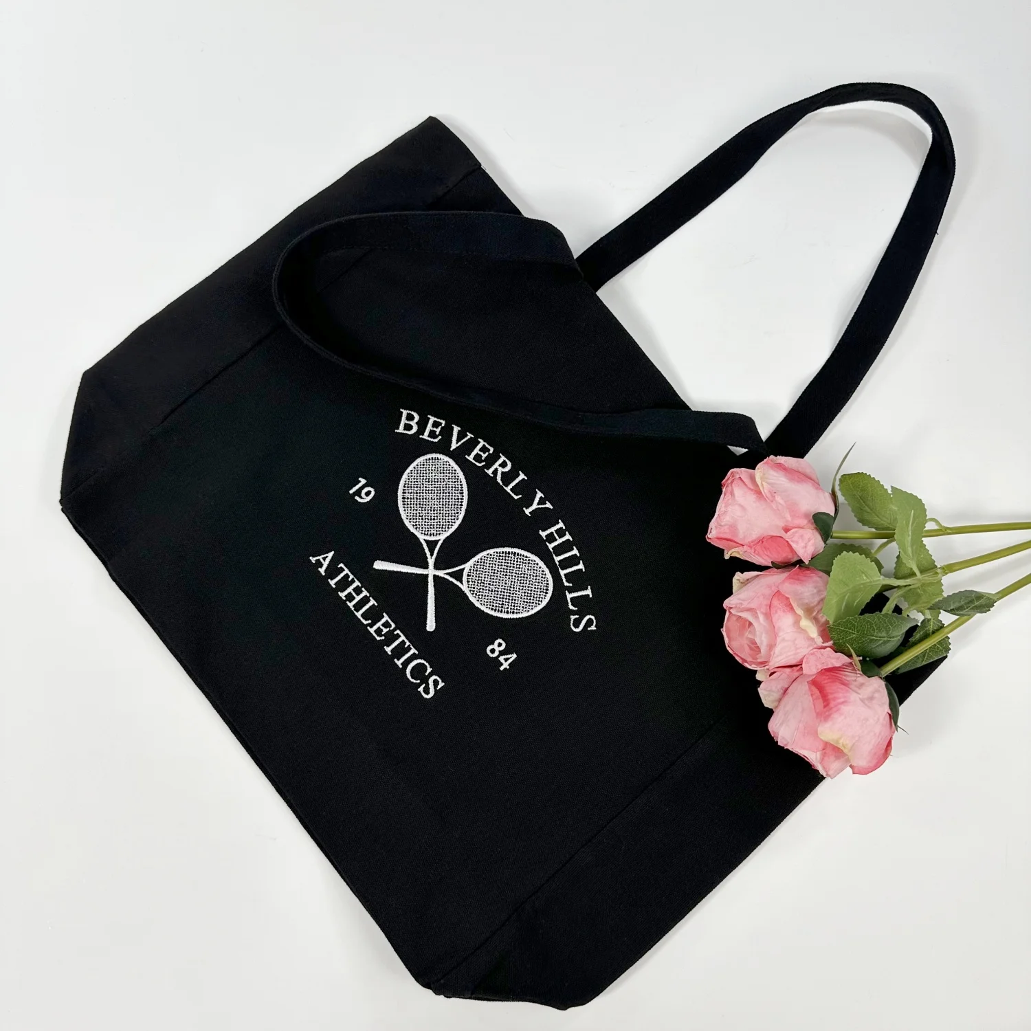 New Fashion Style embroidery Handbag for women sport Eco Friendly Tote Shopping Bag Reusable cotton canvas Shoulder Shopper Bag