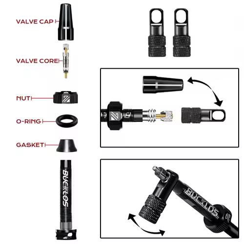 BUCKLOS 40/44/55/60/65/80/100mm Tubeless Valves Bike Aluminum Alloy Presta Nipples Removable Core Air Valve for Road MTB Bicycle - Image 4