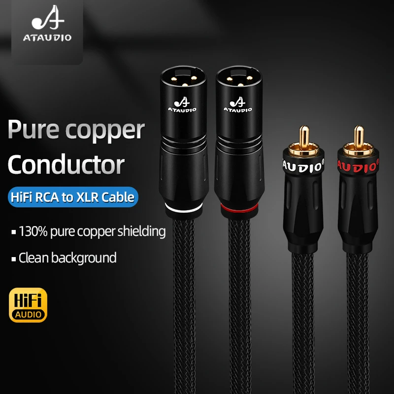 HiFi RCA to XLR Audio Cable 6N OFC Pure Copper Gold Plated Plug RCA Male to XLR Male/Female for Speaker Interconnect Cable