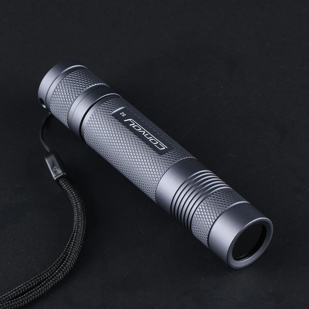 UV 365nm Flashlight Convoy S2 18650 Linterna Led 7135*5 Zwb2 Filter Installed Ultraviolet Torch Ultra Violet Light Grey 5W