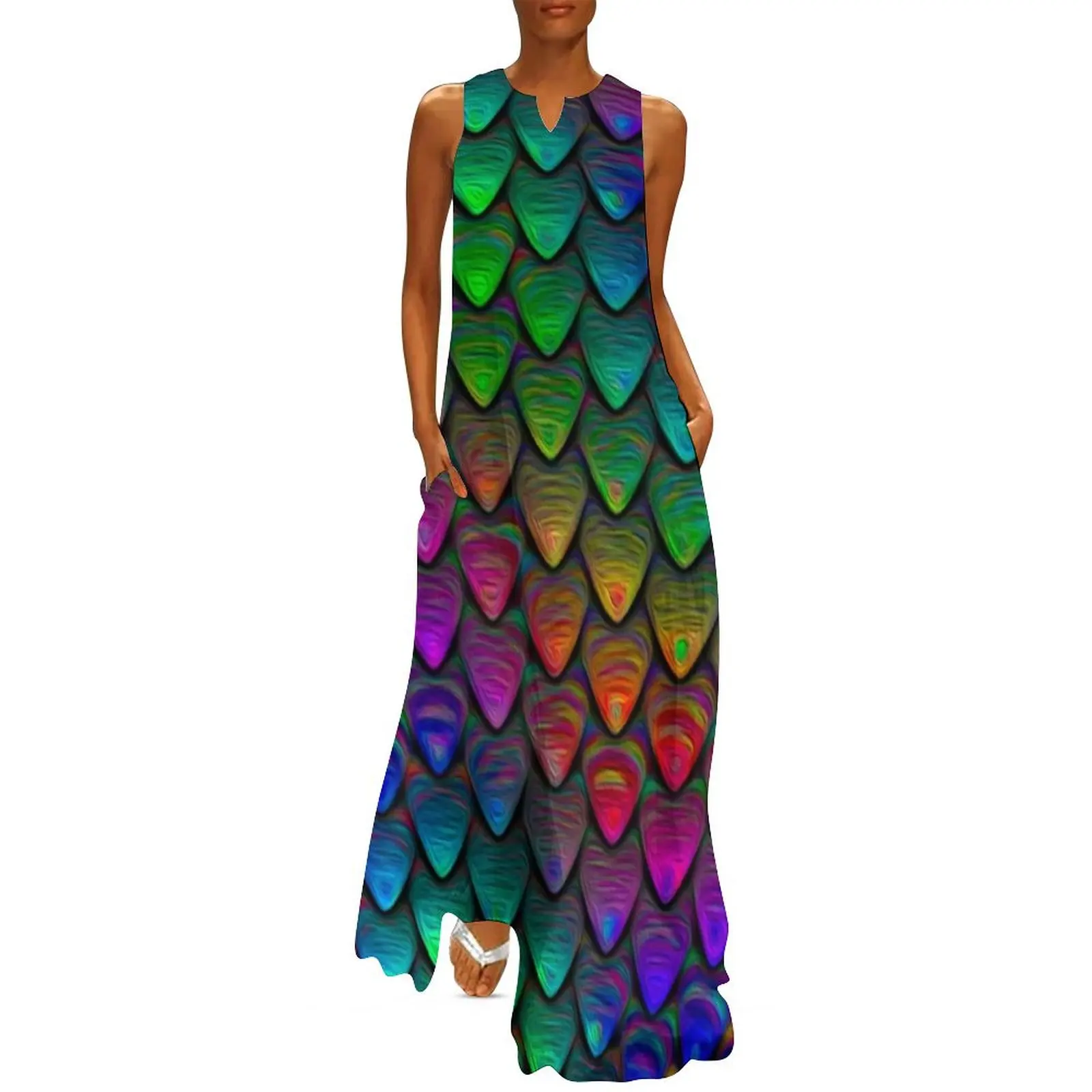 DRAGON SCALE TILES Long Dress birthday dress for women luxury 2025 dresses summer women clothes long sleeve dresses Dress