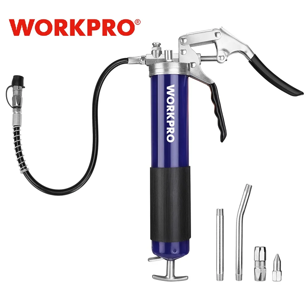 

WORKPRO 6000PSI Grease Gun Mini Pistol Grip Gun Set Syringe for Oil And Car Lubrication SUV Trucks with Flexible Extension Hose