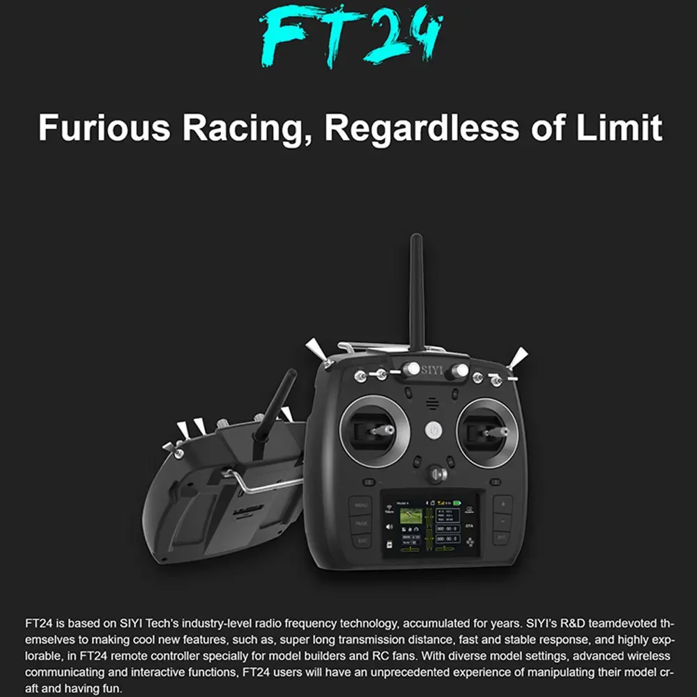 SIYI – transmetteur longue portée FT24 2.4GHz 12CH 15KM, avec Mini récepteur OTA FR/FR pour système RF multi-protocole externe R9M/TBS