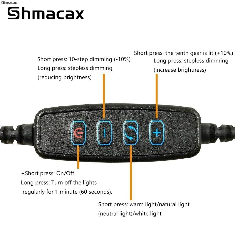 Luces LED con enchufe USB DC5V, interruptor en línea, controlador de atenuación con Cable de 2 metros, tablero de luz de 1W, 3W, 6W, 10W, 1 ud.