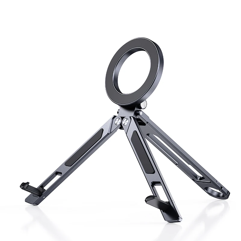 Portable Ultra-light 3-in-1 Magnetic Foldable Phone Stand with Hook CNC Aluminum Tripod & Selfie Stick Mobile Accessories