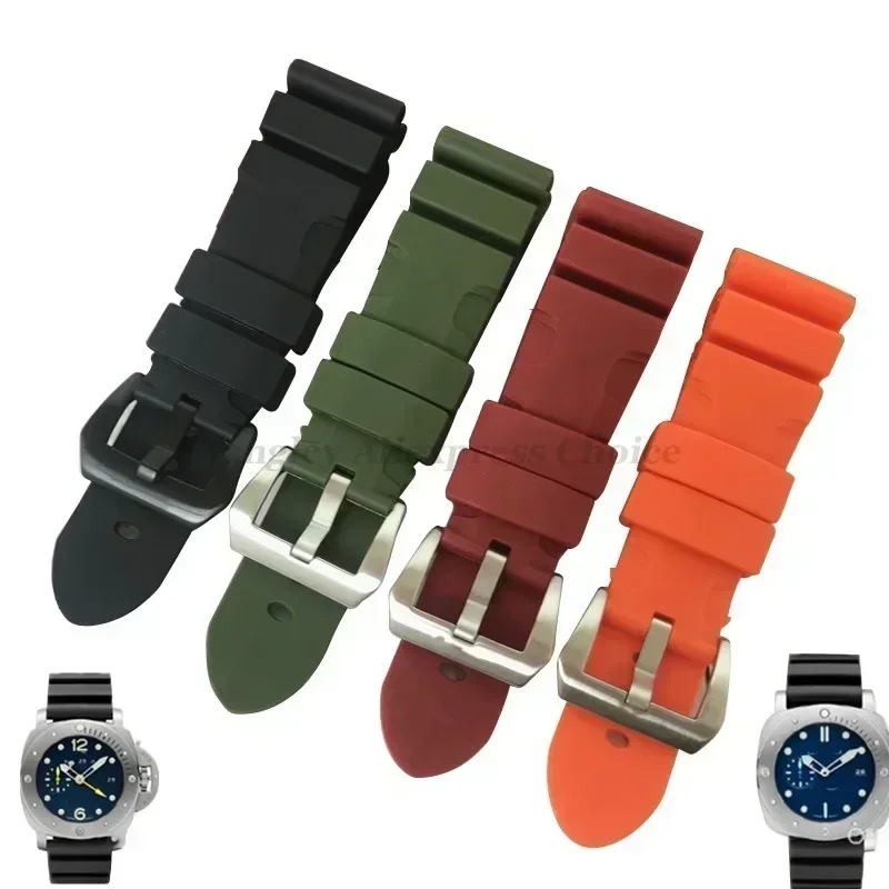 Silicone Watchband for Panerai SUBMERSIBLE PAM441 359 Pa111 Soft Rubber Belt 22mm 24mm 26mm Men Watch Strap for Omega Bracelet