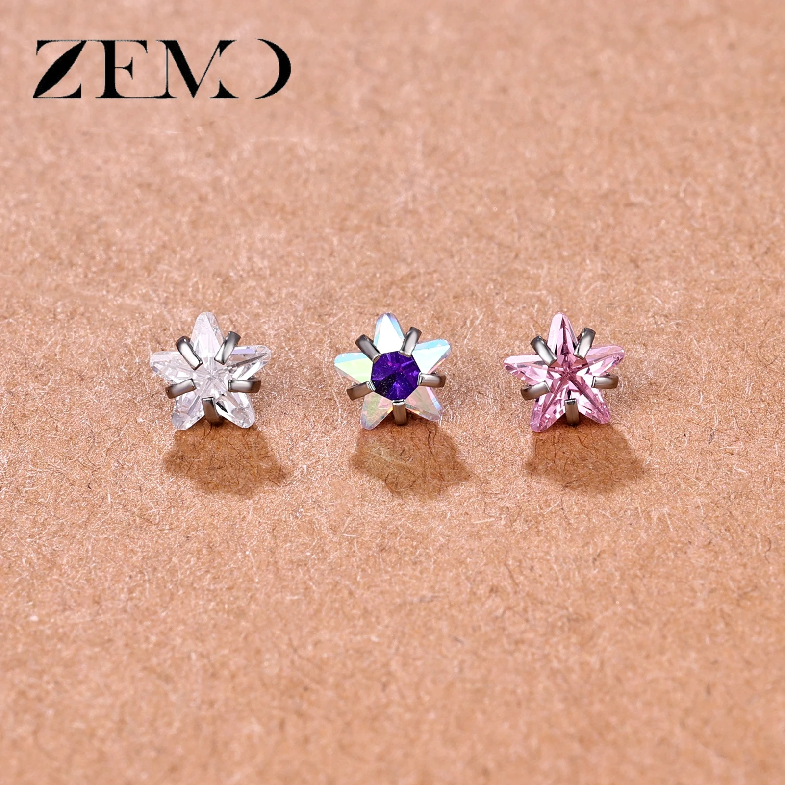 Stainless Steel Dermal Anchor Top with CZ Crystal