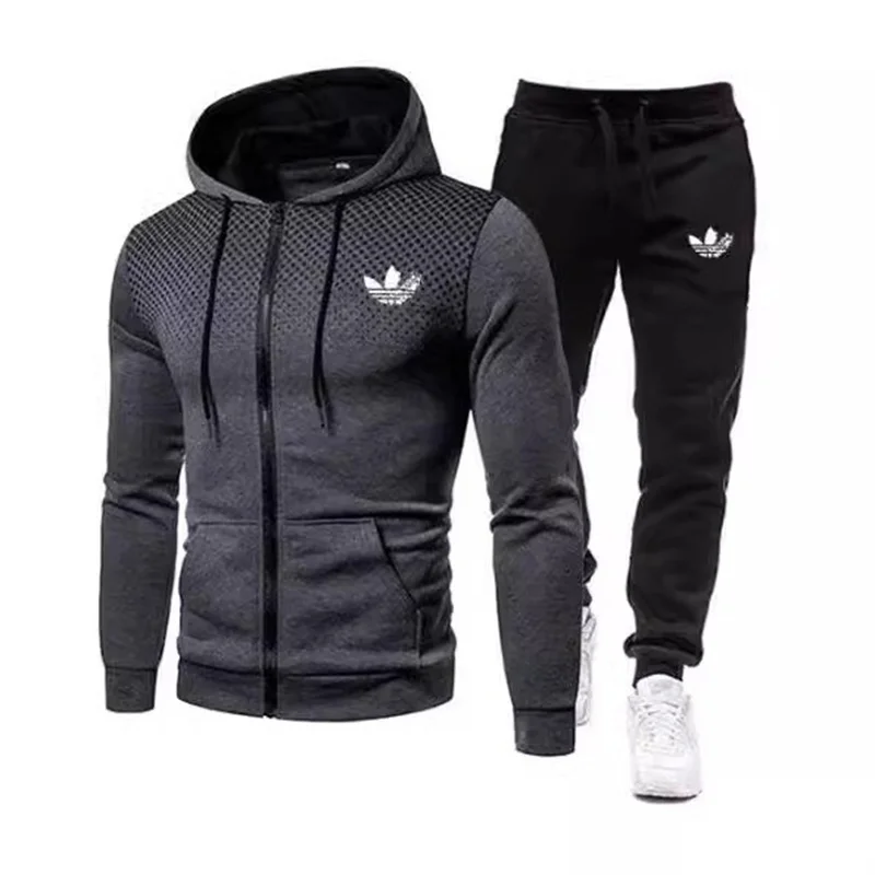 New Cross border Sports Set Two piece Casual Hoodie Foreign Trade Men\'s Hoodie Style Sportswear Spring and Autumn