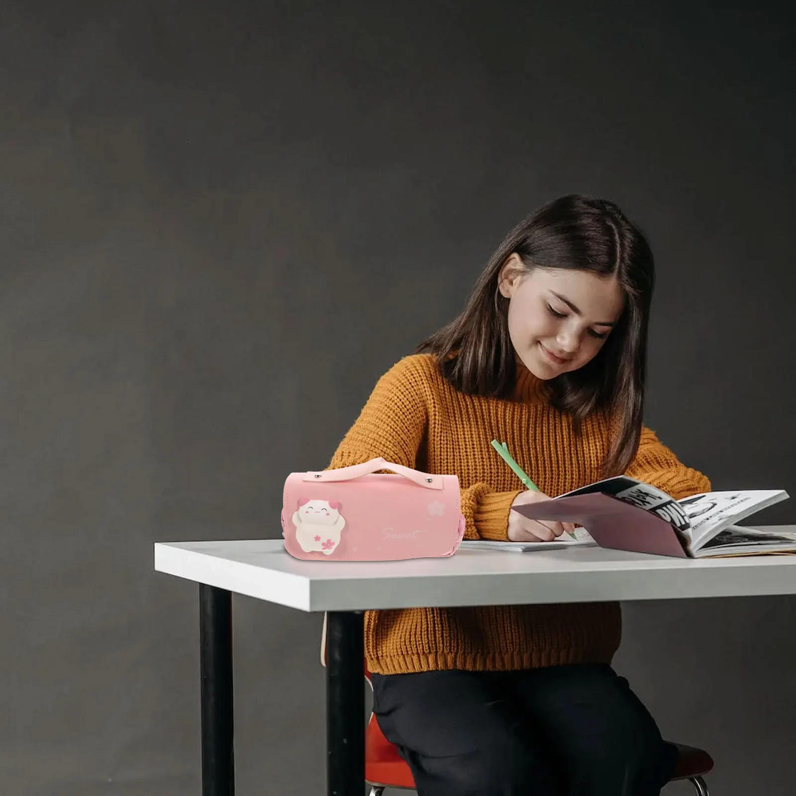 

Portable Kawaii Pencil Pouch Adorable Stress Relief Multi-Use Case Cartoon Pressure Relief Pencil Bag Portable Pen Case