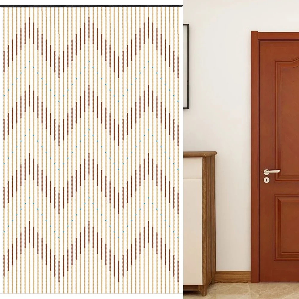 Wooden  Door Curtain 31 Lines Pearl Thread Curtain Insect Protection Wood 90x220cm room divider