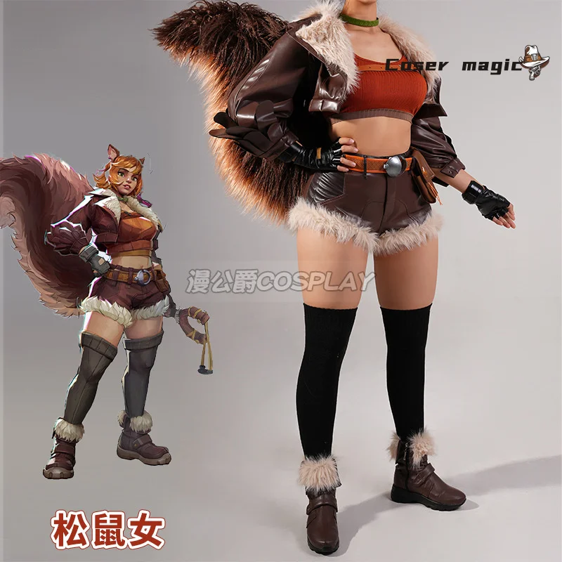 

Squirrel Girl‌ Cosplay Costume Doreen Allene Green Uniform Halloween Carnival Party Christmas Play Role Clothes Clothing